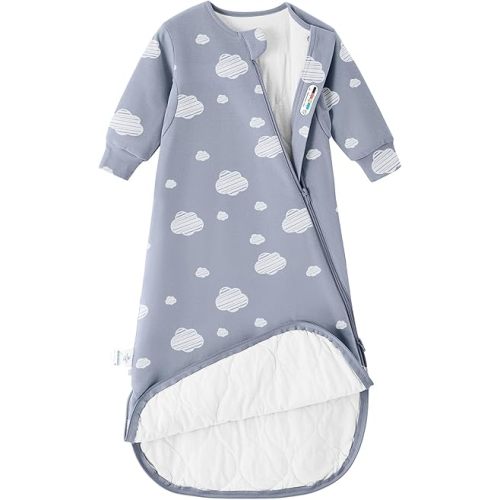Unisex Sleeping Bag for Babies and Toddlers 1.0 Tog Sleep Sack 0-6Months, Baby Sleep Sack, Newborn Sleep Sack, Wearable Blanket Baby,One Piece Long Sleeves,Gifts for Baby