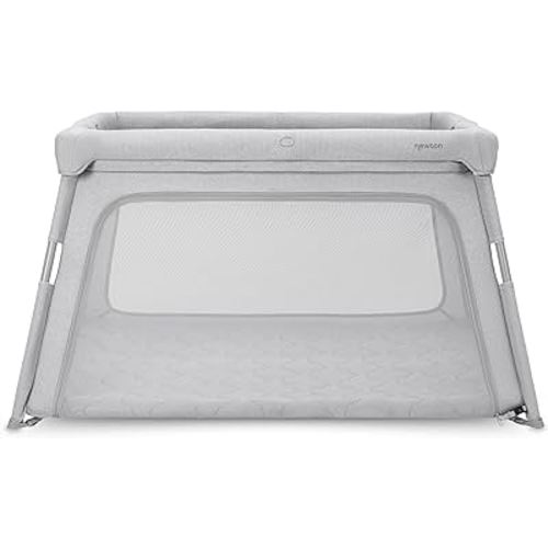 Newton Baby Travel Crib & Play Yard – Breathe-Thru Mattress for Safe Sleep, Portable & Easy Disassembly, Completely Washable, 2X Larger Surface Area, Non-Toxic, Largest-in-Class with Travel Bag, Grey
