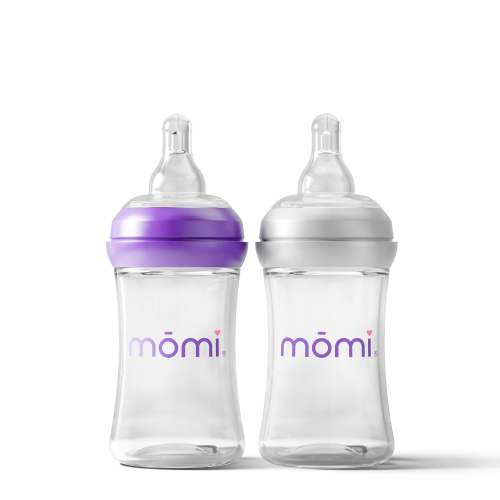 mōmi breast-like bottle sets, 4oz glass
