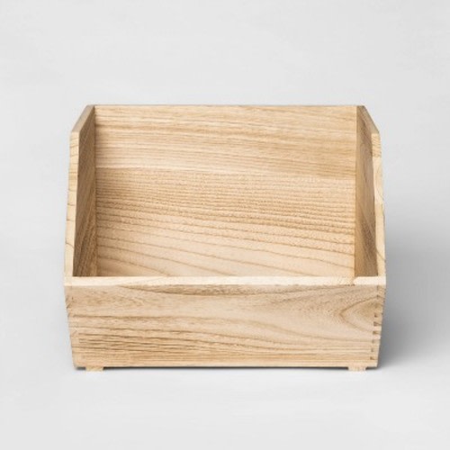 Stackable Wood Toy Storage Bin Natural - Pillowfort™, Size: Large
