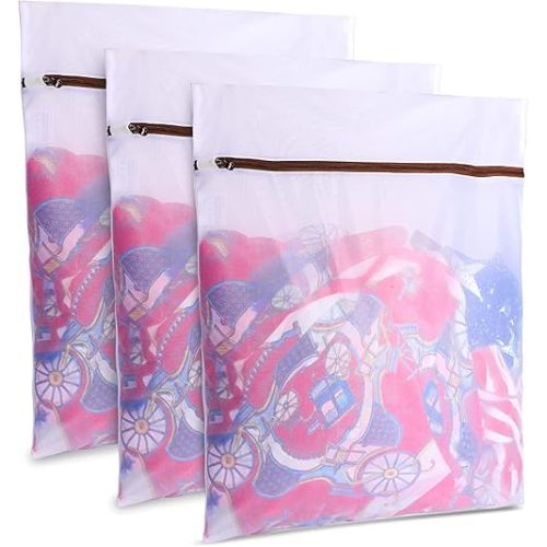 GOGOODA 3 Pack Medium Mesh Wash Bags for Delicates 12 x 16 inches Travel Laundry Bag for Travel, Laundry, Hosiery, Blouse