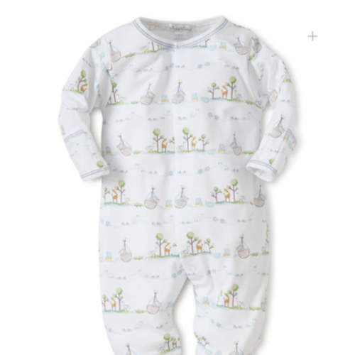Blue Noah's Ark Print Footie