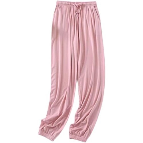 Women's Long Sleep Pants Summer Modal Lightweight Lounge Pants Casual Home Wear Bottoms Pajama Pants With Pocket