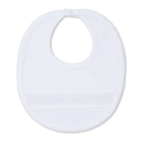 Hand Smocked Bib (White)