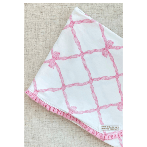 Baby Buggy Blanket - Belle Meade Bow with Pier Party Pink