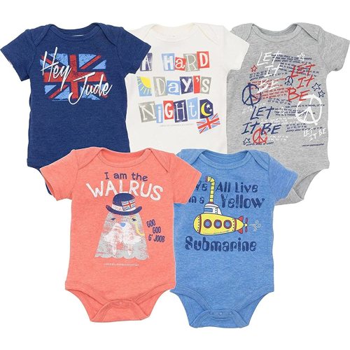 Lyrics by Lennon and McCartney Baby 5 Pack Bodysuits Newborn to Infant