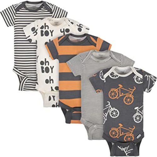 Grow by Gerber baby-boys 5-pack Short-sleeve Onesies Bodysuits