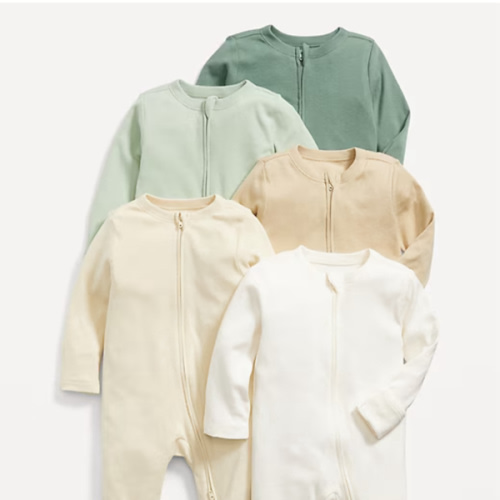 Unisex 2-Way-Zip Footie Sleep & Play One-Piece 5-Pack for Baby | Old Navy