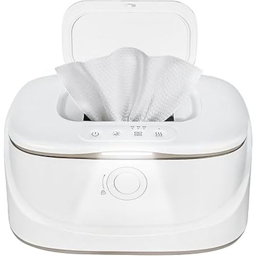Baby Wipe Warmer with Night Light,Innovative Spring Design,Baby Wet Wipes Dispenser for Large Wipes,Wipes Warmer for Newborn Baby,Temperature Display,3 Modes of Temperature Heating Control