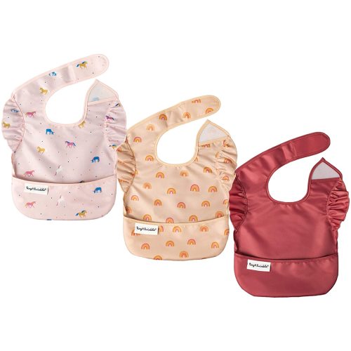 Tiny Twinkle Mess-Proof Easy Bib 3 Pack - Baby & Toddler Waterproof Bib with Adjustable Closure, 6-24 Months
