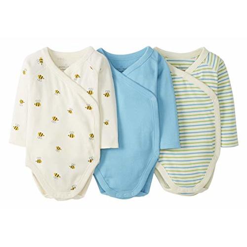 Moon and Back Unisex Babies' Long-Sleeve Side Snap Bodysuit, Pack of 3
