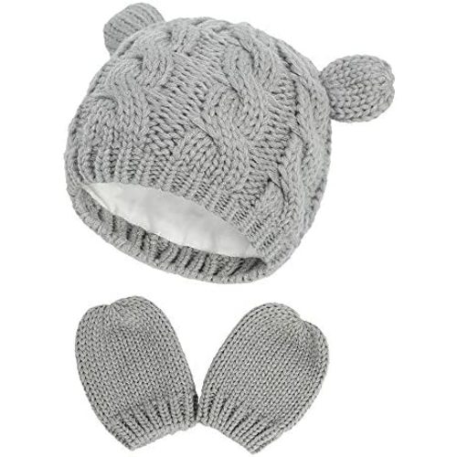 Baby Hat Glove Set Soft Newborn Mittens Baby Girl Boys Knitted Toddler Cap Infant Winter Beanie Mitten Sets