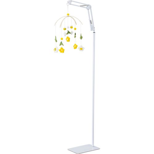 White Metal Floor Stand Holder for Baby Crib Mobile Arm,3Lbs Sturdy Base,Height Adjustable 68.9“-31", Baby Mobile Floor Stand Compatible with Baby Crib Mobile Hanging