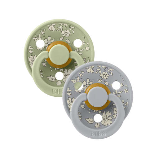 BIBS x LIBERTY Colour Round Natural Rubber Latex Pacifier 2 Pack, Capel Sage Mix