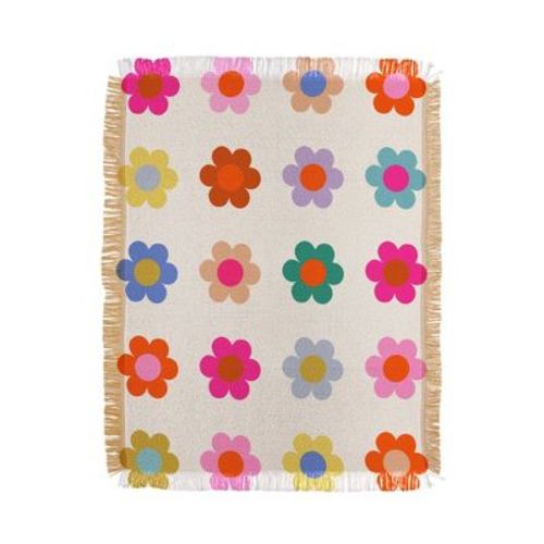 Daily Regina Designs Retro Floral Colorful Print Woven Throw Blanket - Deny Designs