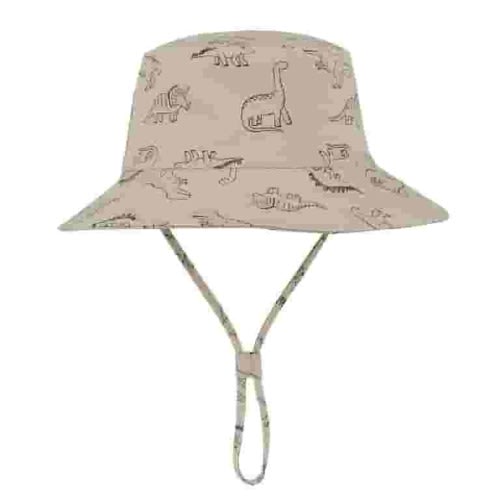 Zando Toddler Baby Sun Bucket Hat Babys Cotton Wide Brim Sun Hats Adjustable Sunscreen Caps Dinosaur Khaki 3-6 Months