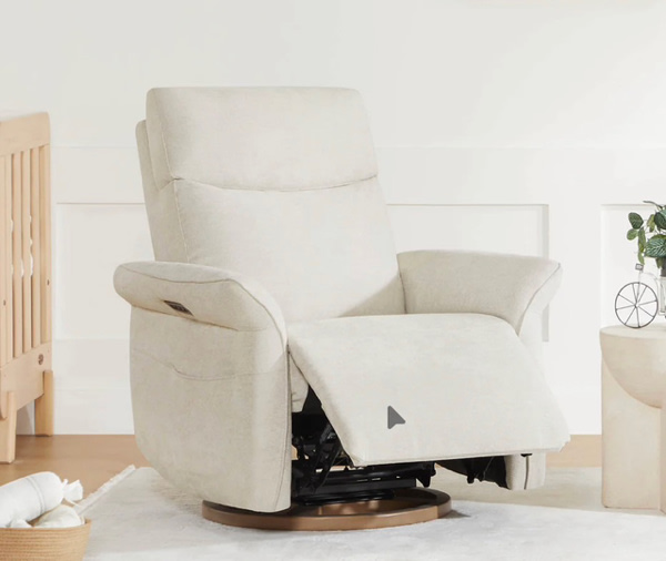 Vinca Power Swivel Nursery Glider Recliner with Power Lumbar & Headrest
