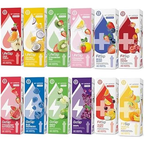 Generic 12 Packs Water Flavor Cartridges, Used for 𝘾𝒊𝒓 Drink Water Bottle Drinking Flavors Water