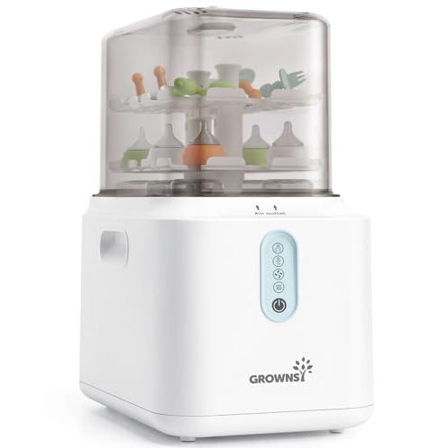 Grownsy 3-Layer Large Bottle Sterilizer and Dryer, Fast Sterilization and Drying, Universal Bottle Sterilizer for Baby Bottles, Breast Pump Parts & Baby Essentials