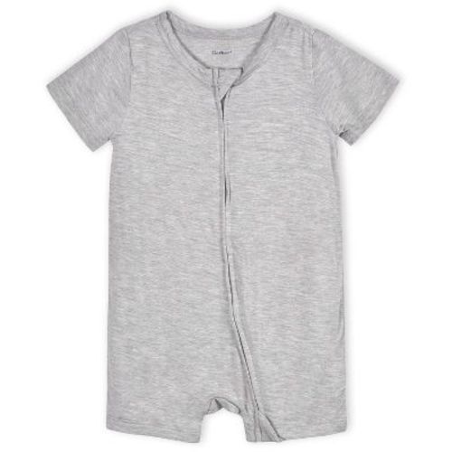 Gerber Buttery-soft Snug Fit Short Sleeve Romper - Grey - 0-3 Months