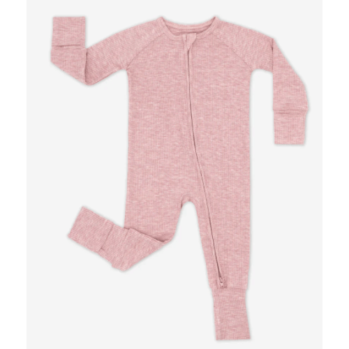 Heather Mauve Ribbed Zippy - Little Sleepies