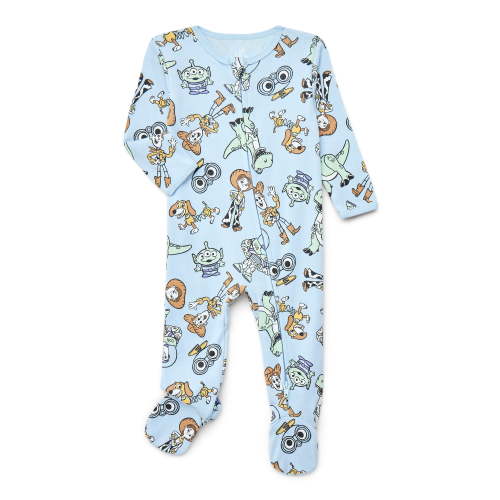 Toy Story Baby Boys or Girls Two-Way Zip Front Footed Pajama One-Piece, Sizes 0-6/9M
