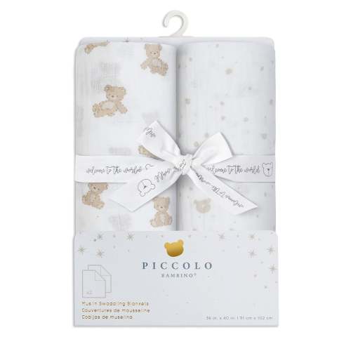 Couvertures Mousseline (2) - Ourson Beige
