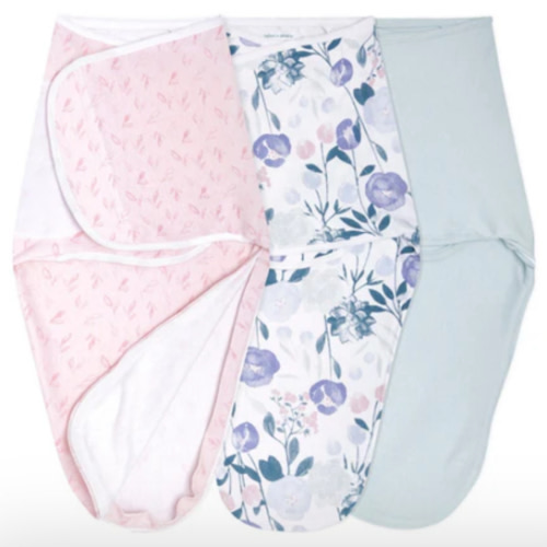 aden + anais flowers bloom baby cotton easy swaddle size 0-3 months
