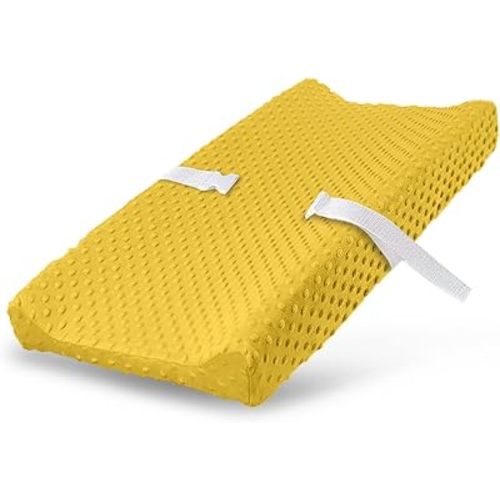 Changing Pad Cover, Ultra Soft Minky Dots Plush Changing Table Covers Breathable Mink Changing Table Sheets Cover Wipeable Changing Pad Covers for Infants Newborn Baby Girl Boy (Aspen Gold)