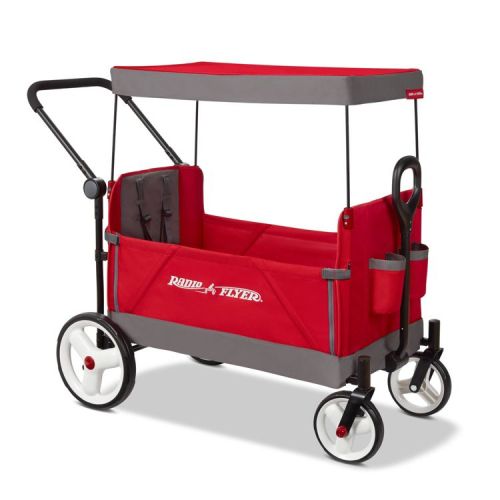 Radio Flyer Convertible Kid & Cargo Stroller Wagon with Canopy: Steel & Plastic Frame