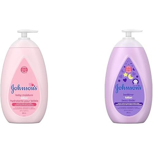 Johnson's Baby lotion, body moisturizer for dry, delicate skin, 800ml & bedtime moisturizing lotion and cream for dry skin, 800ml