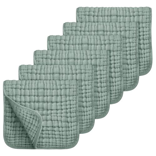 6PCS Muslin Burp Cloths Large 20''x10'' Extra Soft and Absorbent 6 Pack Baby Burping Cloth for Boys Girls