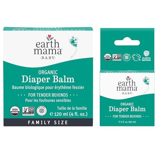 Earth Mama Organic Diaper Balm Multipurpose Baby Ointment Set | EWG Verified, Petroleum & Fragrance Free with Calendula for Sensitive Skin