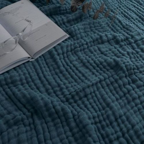Muslin Blanket for Adults, Extra Large Throw 50" x 60" By Comfy Cubs - Neptune