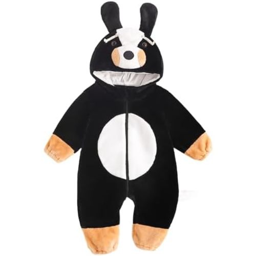 Toddler Baby Bernese Mountain Dog Hooded Jumpsuit Zipper Snowsuit Infant Warm Winter Clothes 0-3T