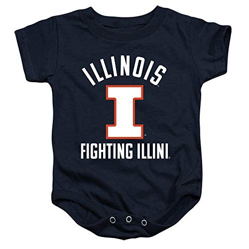 University of Illinois Official One Color Uiuc Logo Unisex Infant Snap Suit for Baby