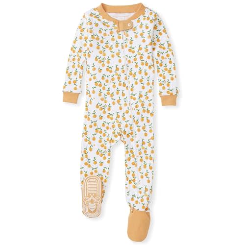 Burt's Bees Baby Girls' Pajamas, Zip Front Non-slip Footed Pjs, 100% Organic Cotton and Toddler Sleepers