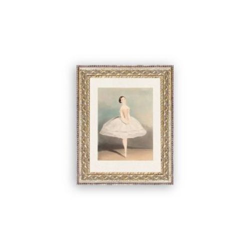 Petal Lane 8"x10" Ballerina Wall Art: Vintage Style, Gold Frame, Mixed Media Canvas, Sawtooth Back : Target