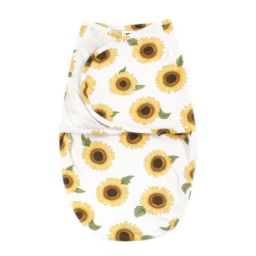 Hudson Baby Infant Girl Plush Faux Fur Swaddle Wrap, Sunflower, 0-3 Months