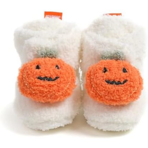 COSANKIM Baby Booties Newborn Boys Girls Fleece Boots Non Slip Grippers Stay On Slipper Socks Infant First Walker Winter Warm Crib Shoes