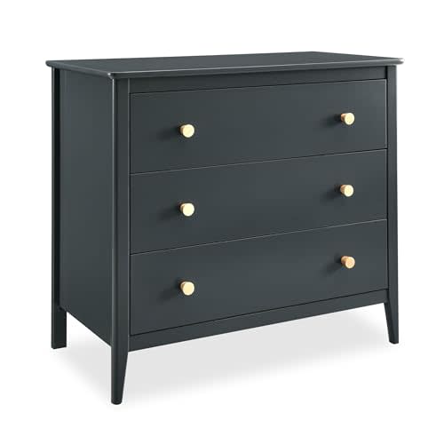 Delta Children Callum 3 Drawer Dresser, Charcoal Grey/Natural