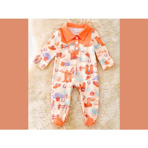 Desert cowboy baby bodysuit with western infant romper boys rodeo outfit snap onesie soft milk silk baby shower gift country baby clothes