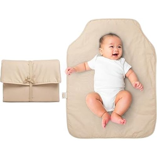 Natemia Baby Portable Diaper Changing Pad - Portable Changing Pad for Baby, Flexible Design for Travel, Machine Washable Percale Cotton, Made in Turkey, Baby Essentials