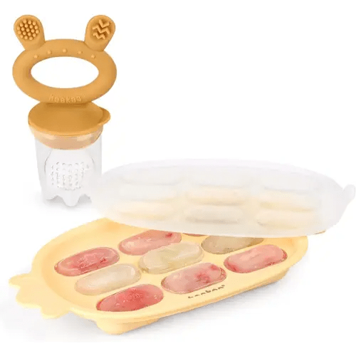 Haakaa Baby Fruit Food Feeder & Silicone Nibble Tray Combo