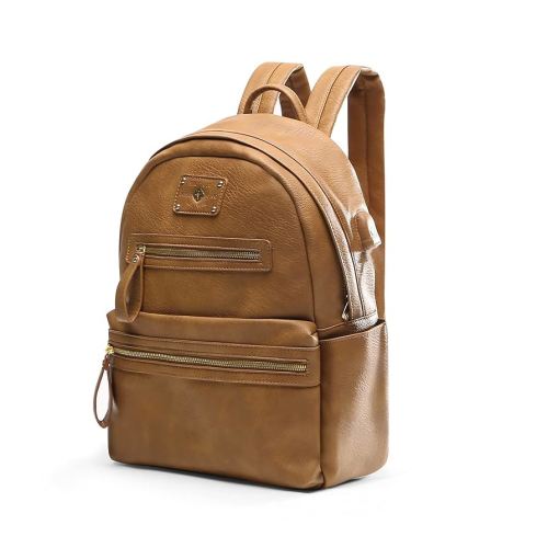 miss fong Small Diaper Bag Leather Diaper Bag Backpack Baby Diaper Bag, Baby Bag for Travel, Baby Diaper Bags, Small Diaper Bag with 7 Pockets Diaper Bag Organizer USB Charger & 2 Insulated Pockets