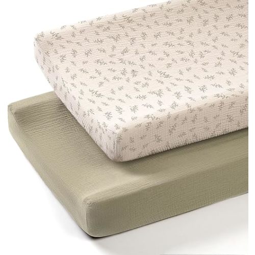 lulumoon Muslin Changing Pad Covers: Baby Cotton Changing Table Covers - Soft Changing Pad Sheets for Boys Girls
