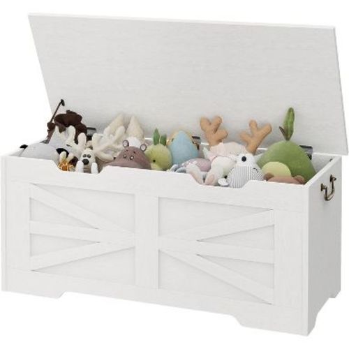 25/30/40 Inch Wooden Toy Chest for Kids, Large Storage Bench with Safety Hinge, Toy Box for Boys and Girls, Entryway, Living Room, Bedroom, Playroom