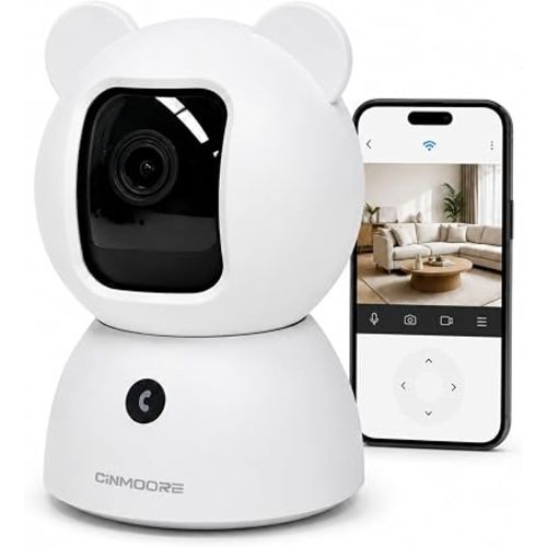 2.5K Indoor Security Camera, Non-Subscription AI Person/Pet/Cry Detection, 4MP Pet/Dog/Cat/Baby Camera, 2-Way Audio for Home Security, Siren, Night Vision, 1pack