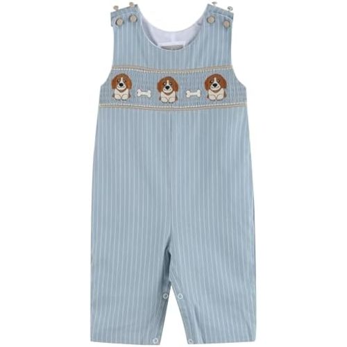 Lil cactus Boys Baby and Toddler Smocked Shortalls