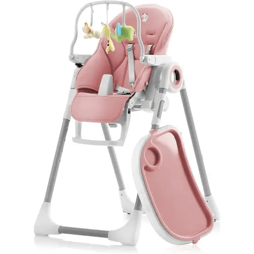 Sweety Fox Baby High Chair Adjustable to 7 Different Heights - Pink Baby Chair - Silla para Comer de Bebe - Foldable High Chairs for Babies and Toddlers